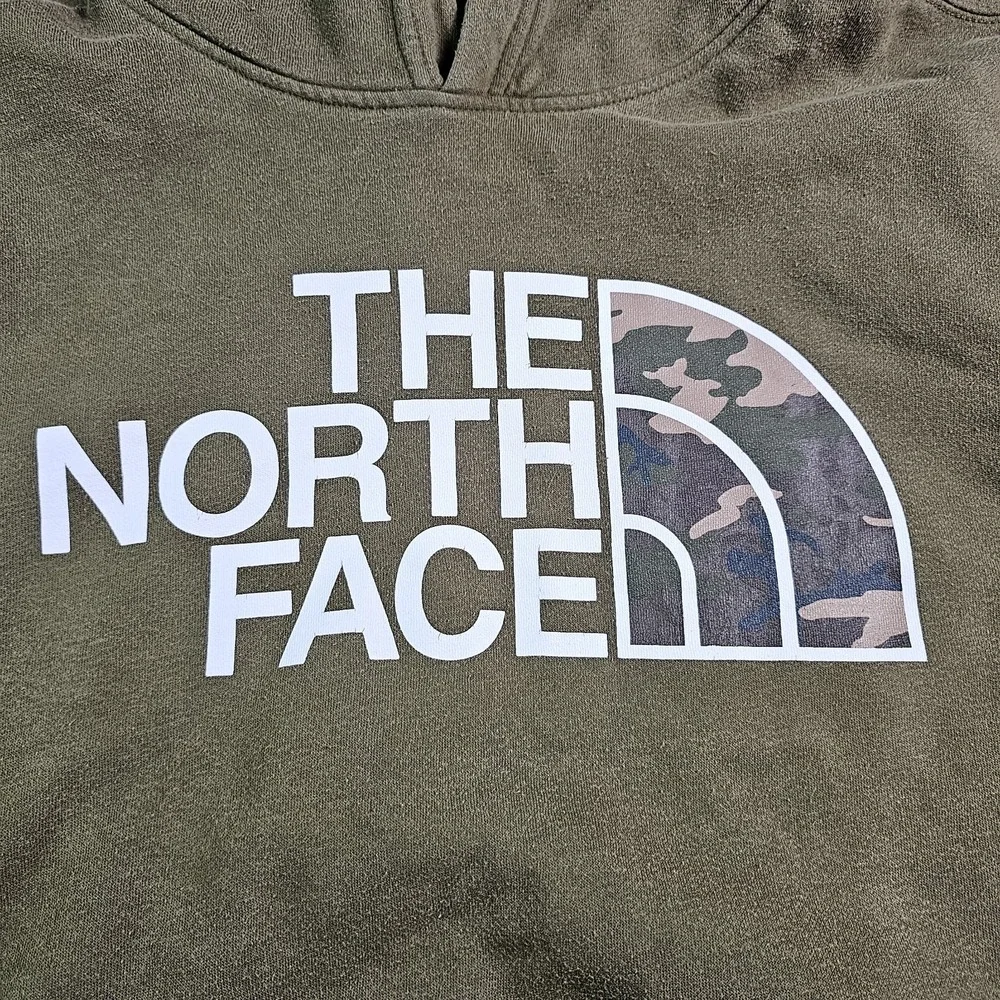 The North‎ Face Hoodie Mens Large Green Camo Sweatshirt Gorpcore Outdoor Hike